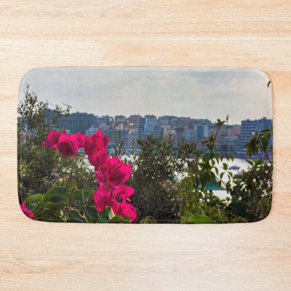 Item preview, Bougainvillea with town in the background designed and sold by lena-maximova.