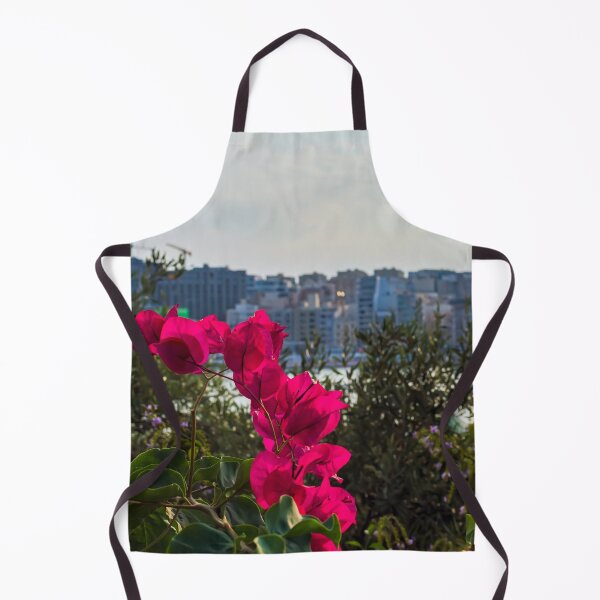 Item preview, Bougainvillea with town in the background designed and sold by lena-maximova.