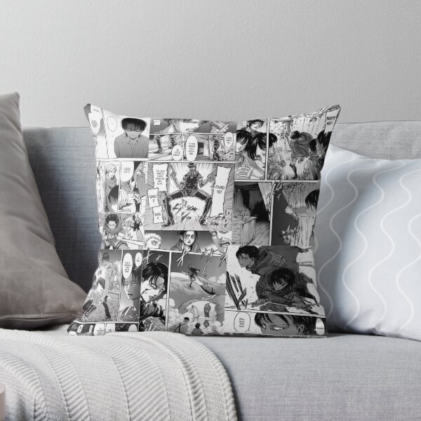 Panneau du manga Levi Ackerman Coussin