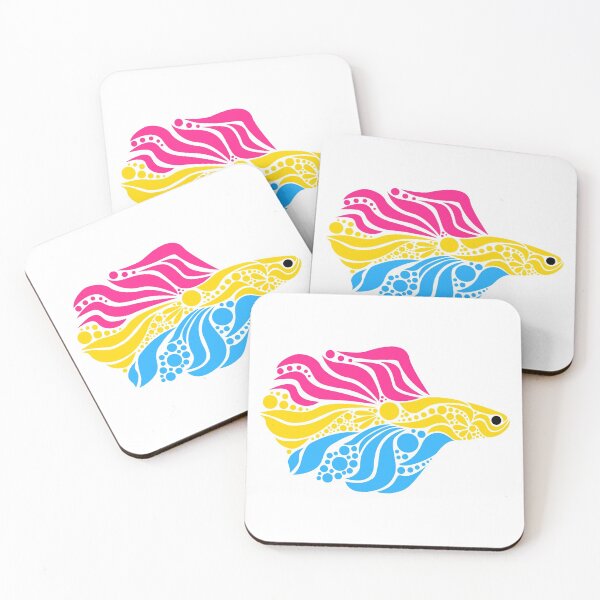 Item preview, Betta Fish - Pink Yellow Blue Pride designed and sold by arturekdesign.