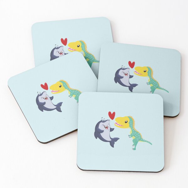 Item preview, Dinosaur and Shark Friends Cute Dinosaur Shark illustration  designed and sold by thebreeze09.