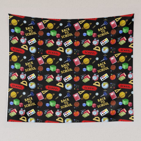 Item preview, Watercolor Back to School Elements Theme Pattern designed and sold by HHeartsDesigns.