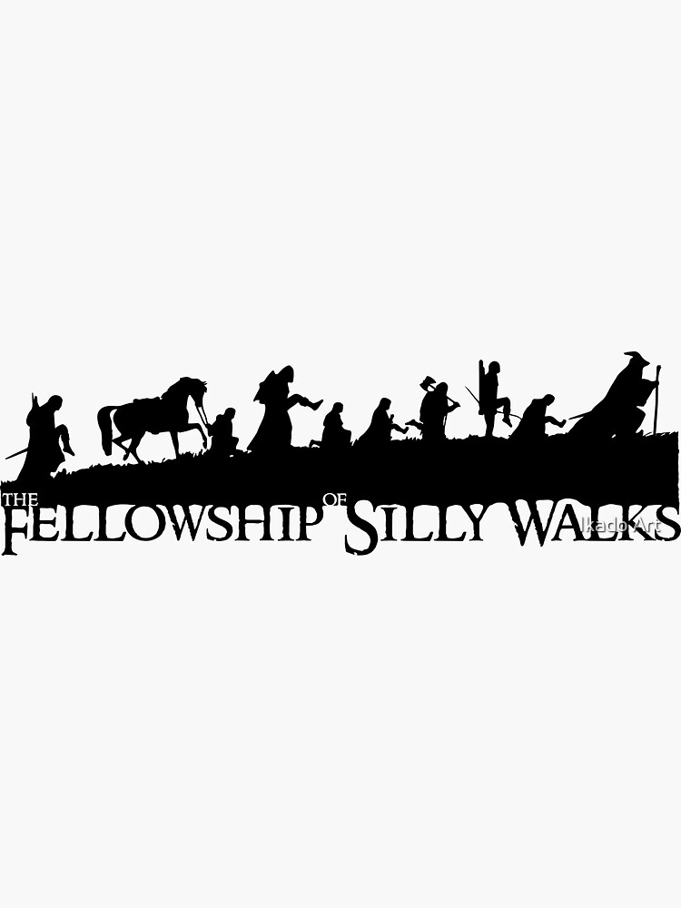 Artwork view, The Fellowship of Silly Walks designed and sold by Ikado Art