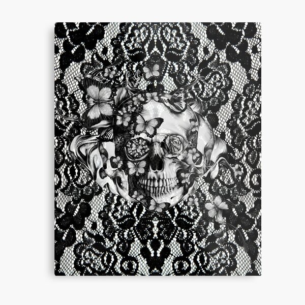 Victorian gothic lace skull pattern Tote Bag by Kristy Patterson Design