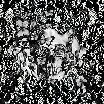 Skull lace store fabric