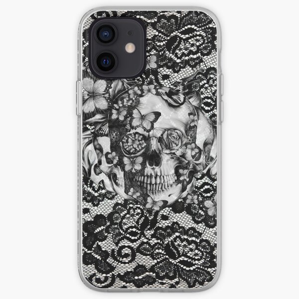 Butterfly lace skull pattern. iPhone Soft Case