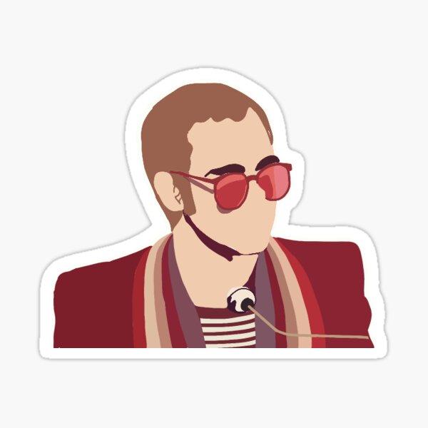 Young Elton John  Sticker