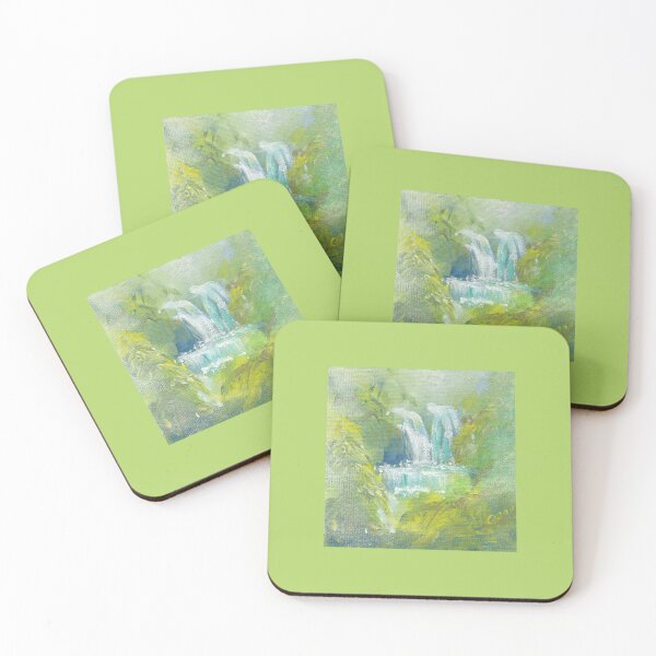 Item preview, Acrylic Painting Print, Impressionistic, Green,Waterfall Scene, Waterfall of GRACE, Heavenly Blessings designed and sold by Artist Susan  Harris.