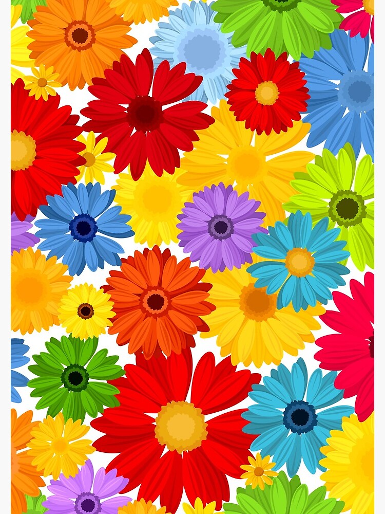 Floral pattern with bright colorful gerbera flowers. by Naddya
