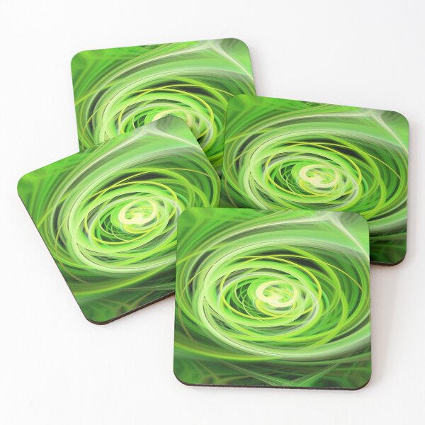 Item preview, Cactus Reverie: Abstract Fractal Flower/Vortex Pattern in Green and Yellow designed and sold by Josie Elias.
