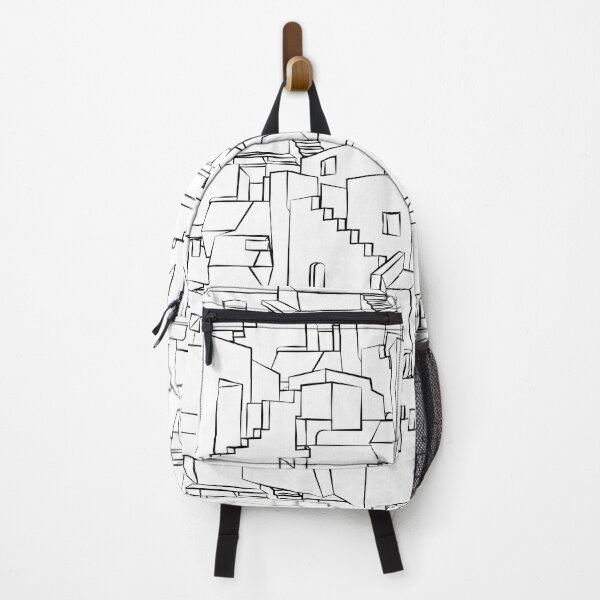 Item preview, abstract architecture illustration - black and white labyrinth pattern designed and sold by ohaniki.