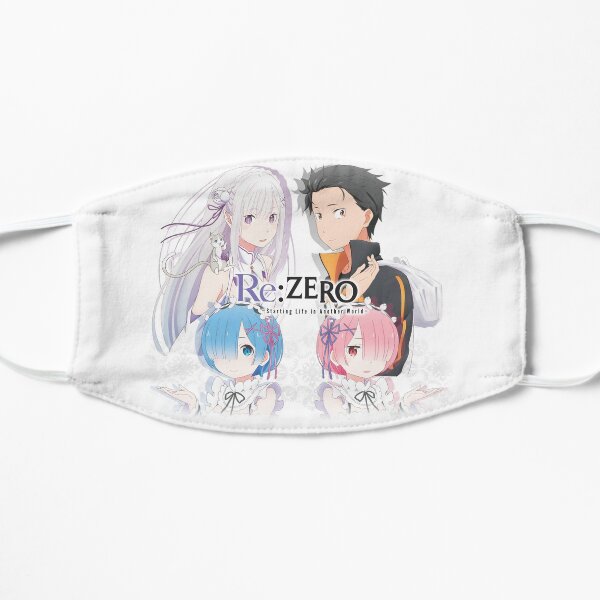 Re zero Ram, Rem, natsuki Subaru mask Flat Mask