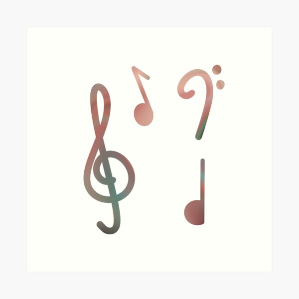 Notas musicales coloridas Lámina artística