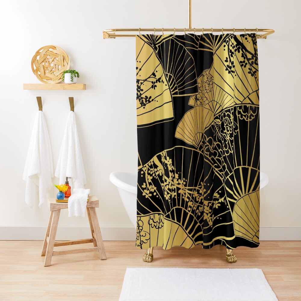 "Japanese Oriental Fans" Shower Curtain by fantasticclaire Redbubble