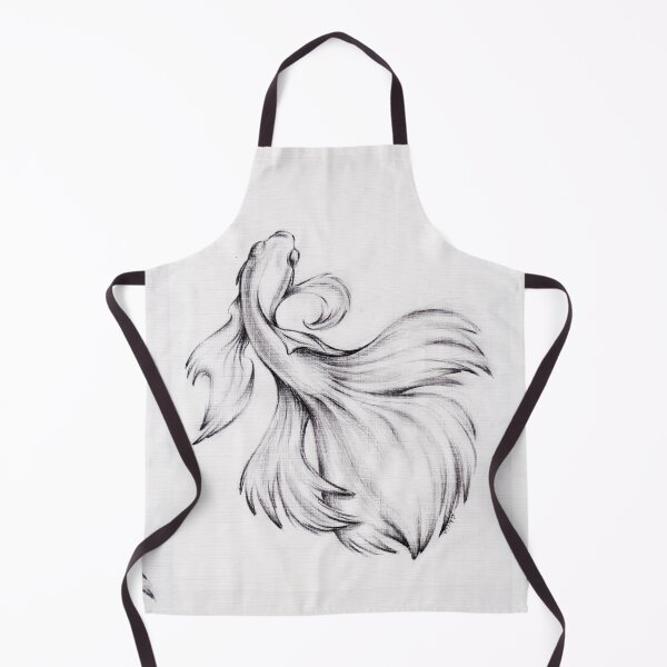 Item preview, Water Dance - Charcoal Pencil Drawing of a Siamese Fighting Fish designed and sold by Rebecca Rees.