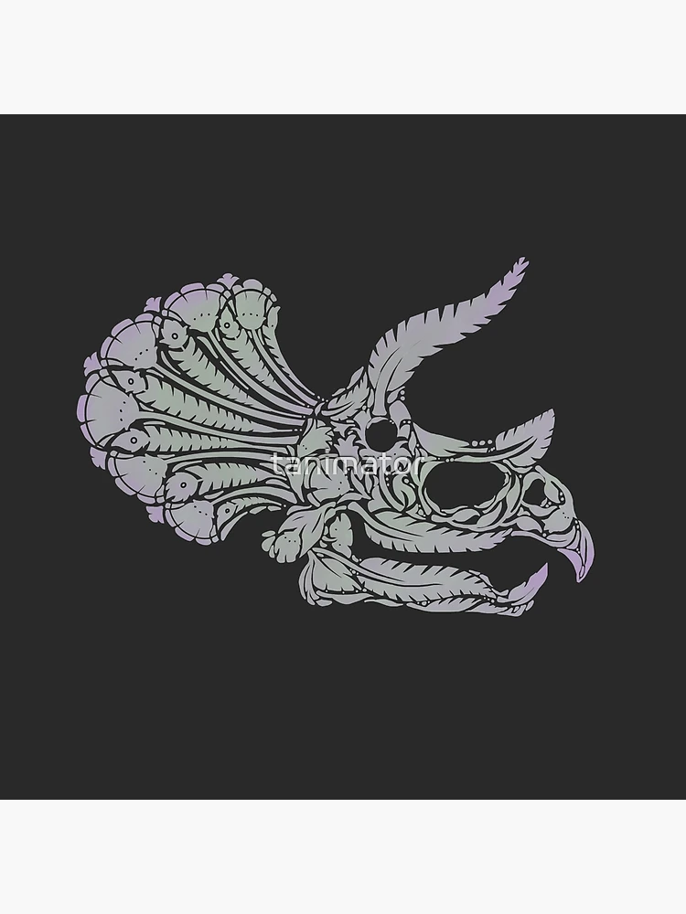 Premium Vector  Abstract black line dinosaur triceratops skull