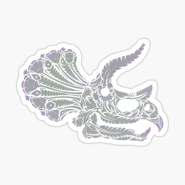 Item preview, Crâne de dinosaure floral - Triceratops fond noir designed and sold by tanimator.