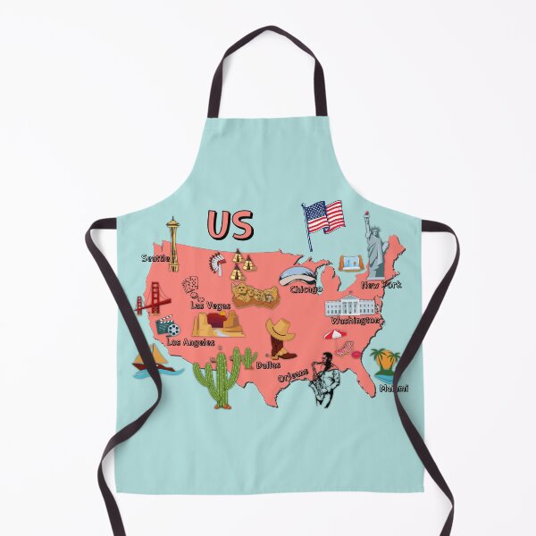 Item preview, USA Landmarks Map US map with national symbols and landmarks of United states America  designed and sold by mashmosh.