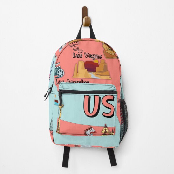Item preview, USA Landmarks Map US map with national symbols and landmarks of United states America designed and sold by mashmosh.
