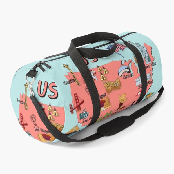 Item preview, USA Landmarks Map US map with national symbols and landmarks of United states America designed and sold by mashmosh.