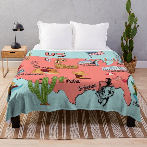 Item preview, USA Landmarks Map US map with national symbols and landmarks of United states America designed and sold by mashmosh.