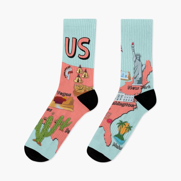 Item preview, USA Landmarks Map US map with national symbols and landmarks of United states America  designed and sold by mashmosh.