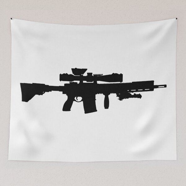 Item preview, Germany German fully automatic machine gun Sniper rifle HK 417, precision rifle with a telescopic sight HK-G28, HKG28, HK, G28, HK417.Silhouette designed and sold by Marcin Adrian.