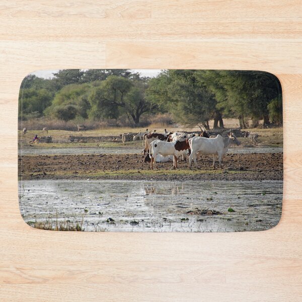 Item preview, Cattle Grazing Pasture Riverbank Woods, Landscape, Africa designed and sold by worldways.
