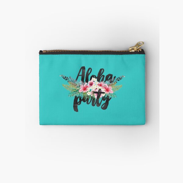 Aperçu de l'œuvre Aloha Party Floral sur fond bleu créée et vendue par Textography1.