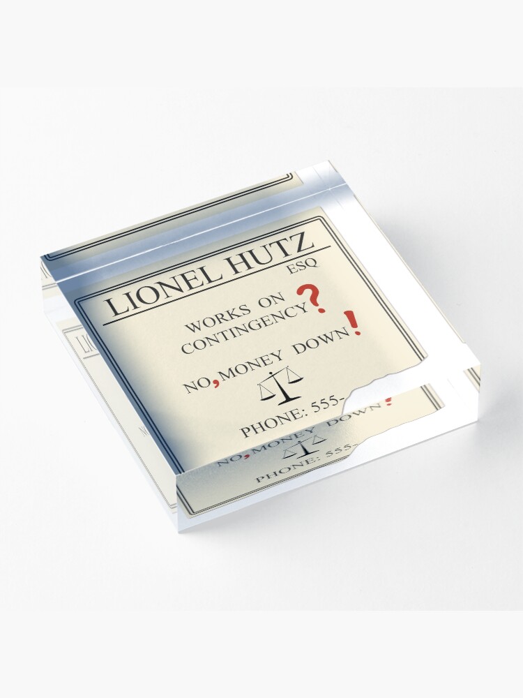 Alternate view of Lionel Hutz - No, money down! Acrylic Block