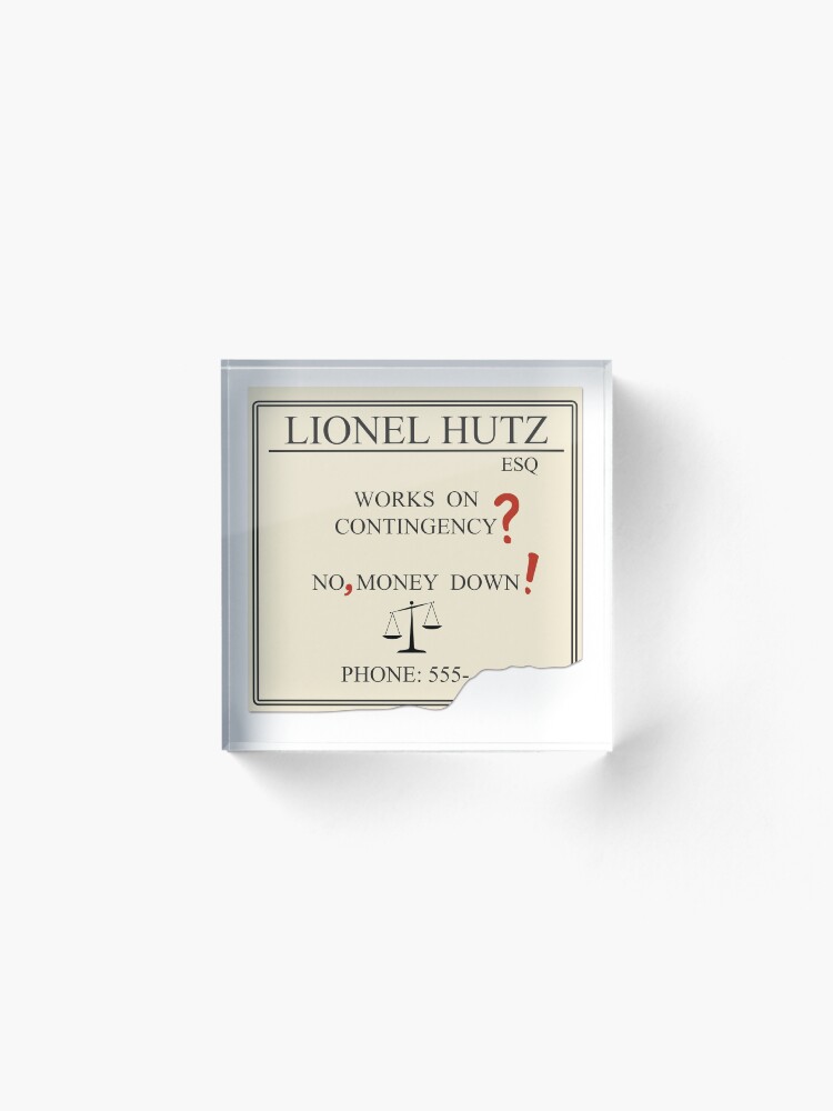 Alternate view of Lionel Hutz - No, money down! Acrylic Block