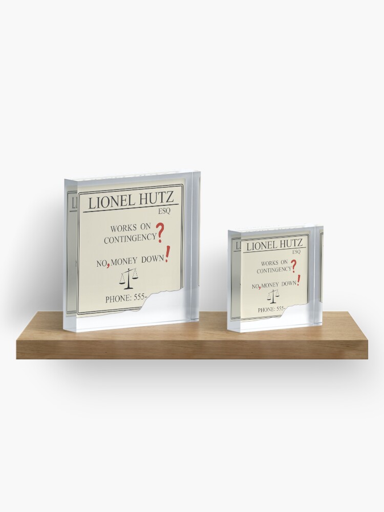 Alternate view of Lionel Hutz - No, money down! Acrylic Block