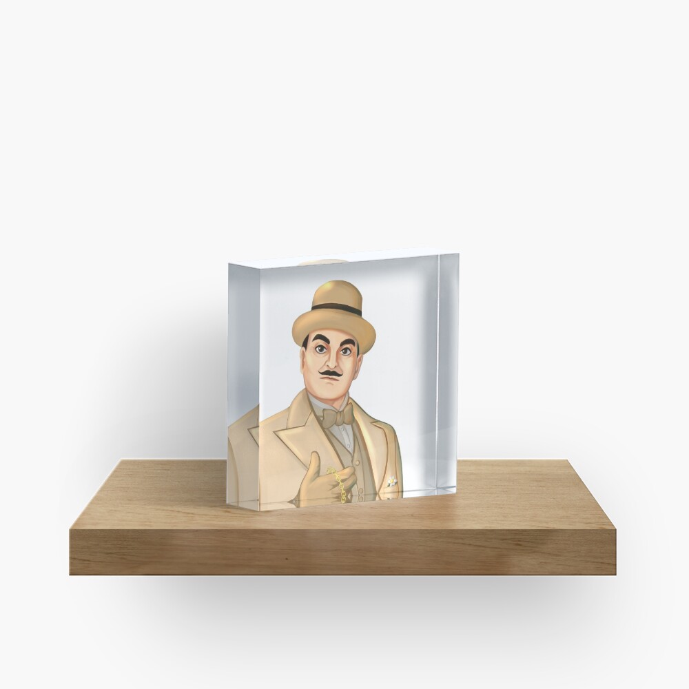 Inspector Hercule Poirot Famous Cozy Murder Mystery Sleuths and Detectives Acrylic Block