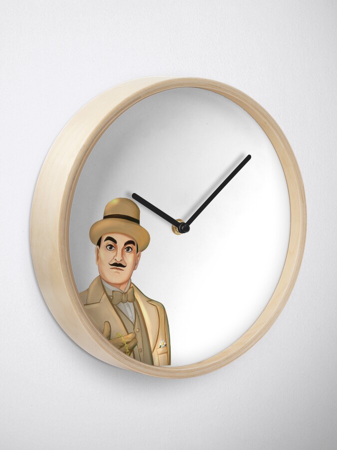 Alternate view of Inspector Hercule Poirot Famous Cozy Murder Mystery Sleuths and Detectives Clock