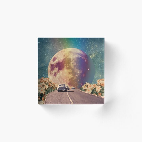 Autumn on the road Acrylic Block