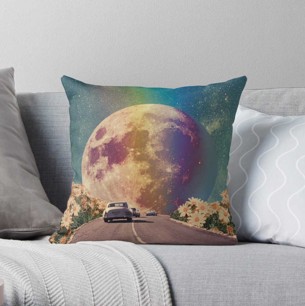 Autumn on the road Throw Pillow