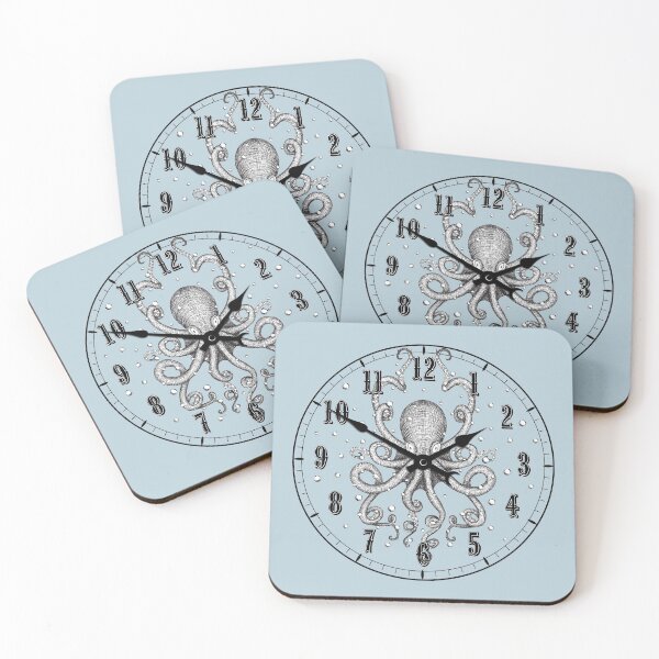 Item preview, Octopus Clock & Hands  Victorian Steampunk - Lt. Blue designed and sold by LoreliDesigns.
