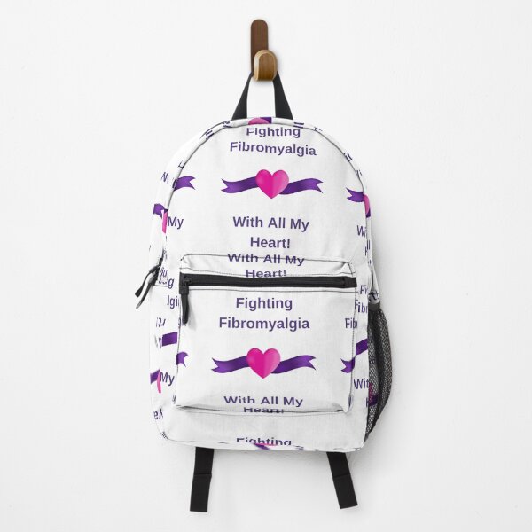Item preview, Fighting Fibromyalgia With All My Heart | White and Purple with Pink Heart designed and sold by Paulele.