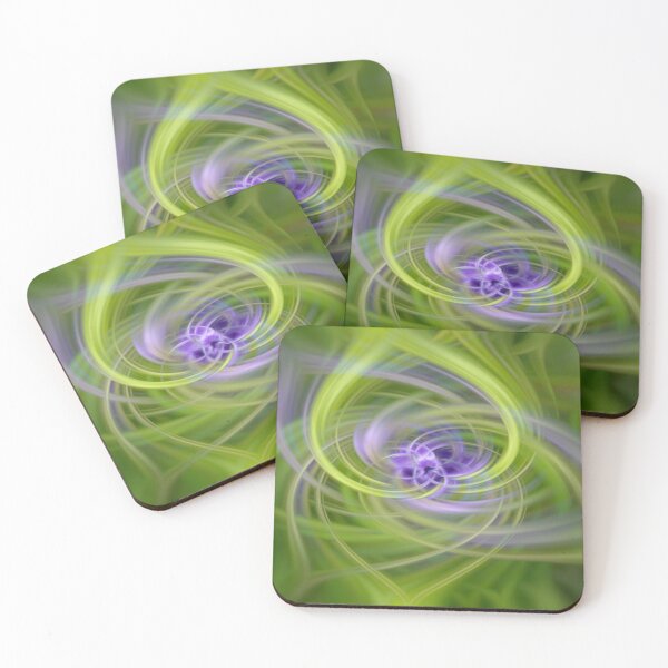 Item preview, Violetta: Abstract Fractal Flower/Vortex Pattern in Purple and Green designed and sold by Josie Elias.