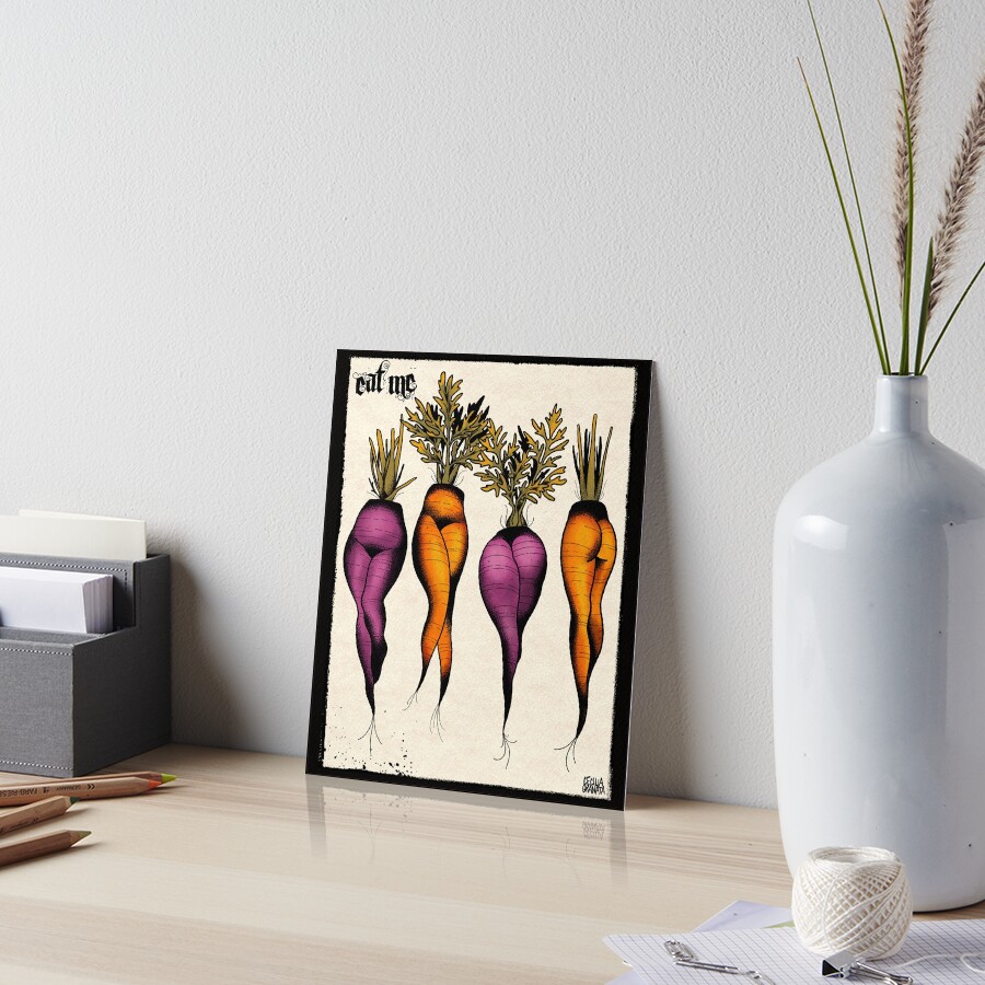 Sexy carrots botanical chart tattoo flash Art Board Print