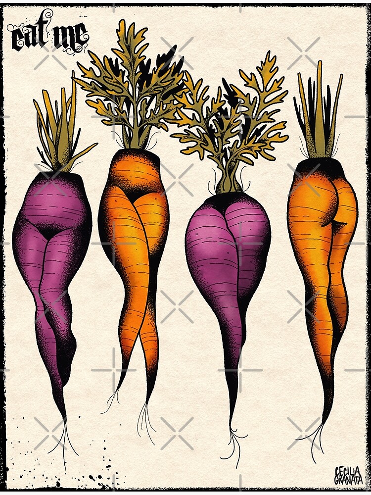 Sexy carrots botanical chart tattoo flash by ceciliagranata