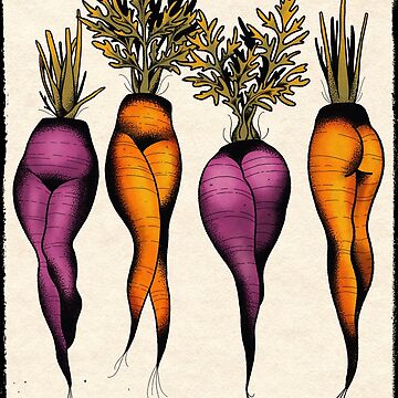 Artwork thumbnail, Sexy carrots botanical chart tattoo flash by Ceci Tattoos