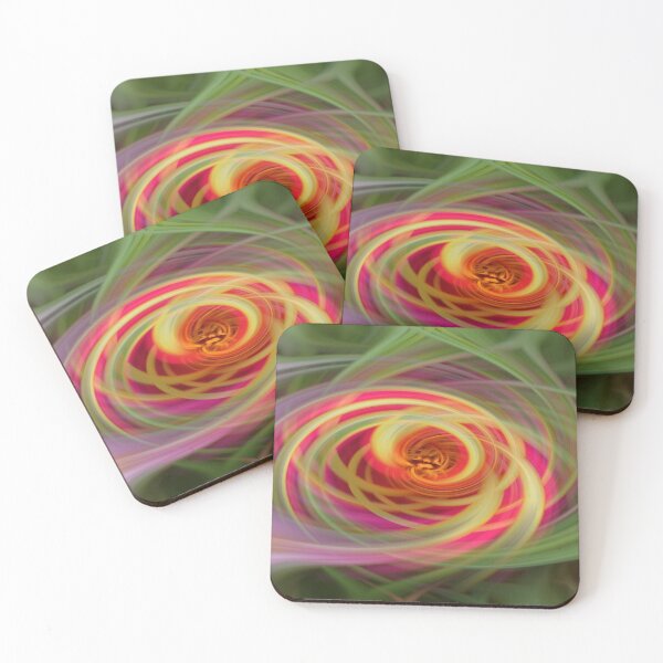Item preview, Tropical Vibes: Abstract Fractal Flower/Vortex Pattern in Hot Pink, Yellow and Green designed and sold by Josie Elias.