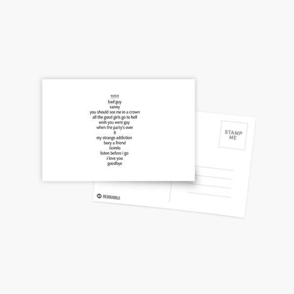 8 Billie Eilish Postcards Redbubble - you should see me in a crown billie eilish official roblox music
