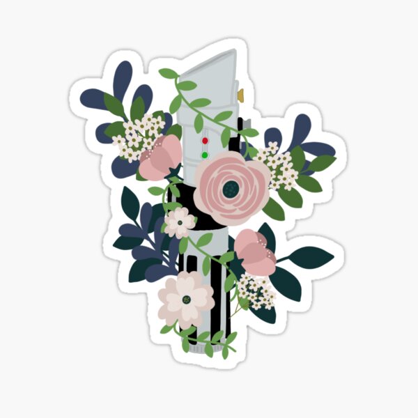 anakin saber with flowers  Sticker