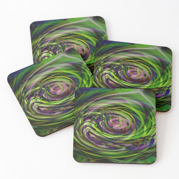Item preview, Mystical: Abstract Fractal Flower/Vortex Pattern in Purple, Pink and Green designed and sold by Josie Elias.