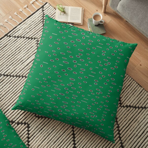 Omni dots green black pattern DOTS05 Floor Pillow