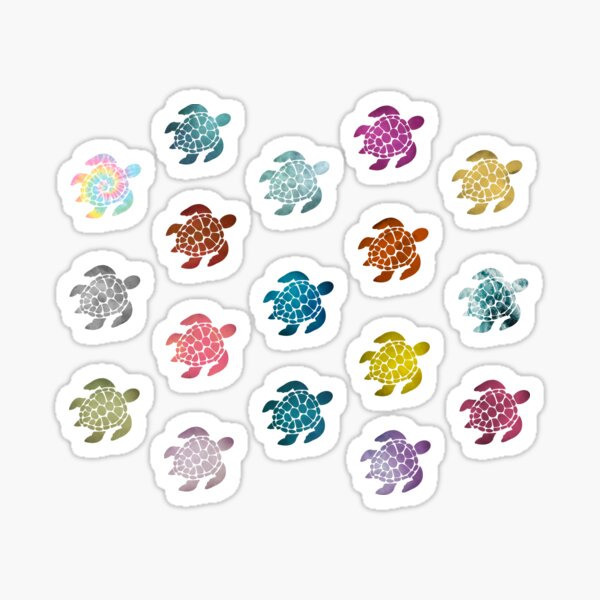Item preview, Multicolor Watercolor Turtle Mini Sticker / Magnet Pack designed and sold by jaelynandrade.
