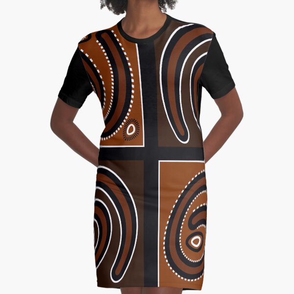Aboriginal Art Inspiration Graphic T-Shirt Dress
