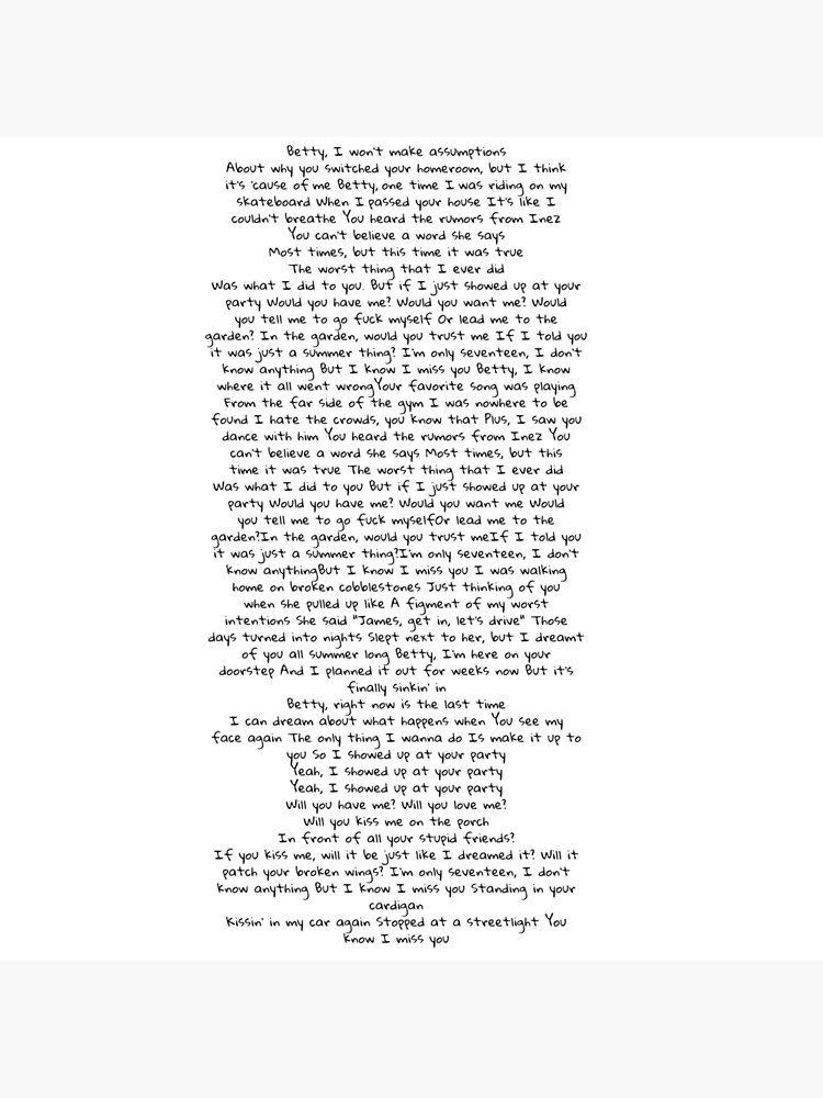 taylor-swift-betty-lyrics-poster-for-sale-by-saigev-redbubble